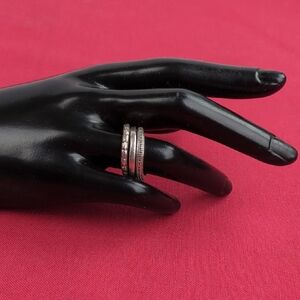 Clyde Duneier 925 Silver Stacked Rings, Set of Three.